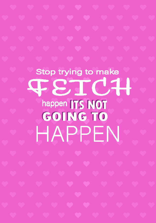 Stop trying to make fetch happen, its not going to happen text print